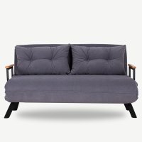 Canapea extensibila, Hanah Home, metal, gri, 175x133 cm - 3