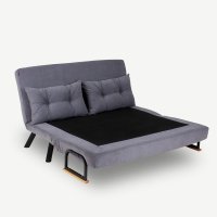 Canapea extensibila, Hanah Home, metal, gri, 175x133 cm - 4