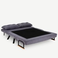 Canapea extensibila, Hanah Home, metal, gri, 175x133 cm - 5