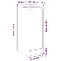 Dulap pentru incaltaminte alb din lemn prelucrat - 29,5x34x76 cm - 12