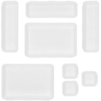 Set organizatoare pentru sertare, 8 piese interconectabile, plastic alb - 1