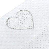 Set 3 piese New Baby Luxury Baby Nest cu paturica si pernuta in forma de inima Minky Heart White - 4