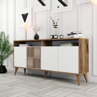 Consola Milan 160 - Walnut, Alb - 2