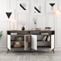 Consola Milan 160 - Walnut, Alb - 4
