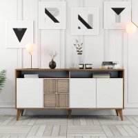 Consola Milan 160 - Walnut, Alb - 1