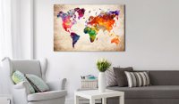 Tablou din plută - Colourful Universe [Cork Map] 90x60 cm - 2