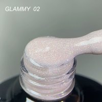 Baza Cauciucata Everin Soo Glammy 02 - Roz Pudrat cu Sclipici Argintiu Holografic, Fara HEMA si TPO, 12ml - 1