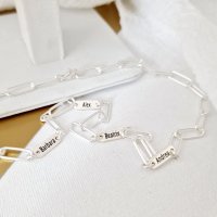 Colier Personalizat TOTUL MEU - 4 Pandantive si Lant cu Zale Mari din Argint 925 - 1