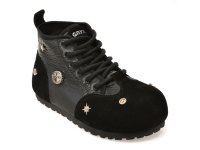 Ghete negre GRYXX 5K688 din material textil si piele naturala pentru femei - 1