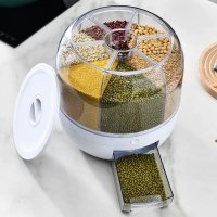 Dispenser pentru cereale si bomboane cu 6 compartimente, rotire 360 grade - 1