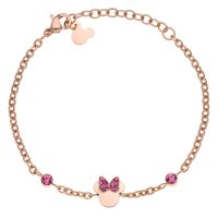 Bratara Disney Minnie Mouse fundita cu cristale - Otel Medical Inoxidabil Rose si Cristale Roz - 1