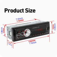 Casetofon Auto MRG A-626, Bluetooth, cu telecomanda, Hands-free, Display rosu - 2