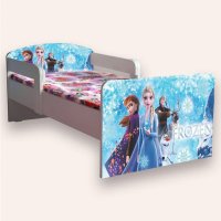 Pat pentru copii Frozen Together cu manere si saltea, 2-8 ani, 140x70 cm - 2
