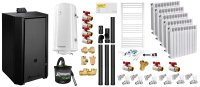 Centrala pe peleți Fornello EVA B Black 30 KW - Pachet complet cu accesorii - 1