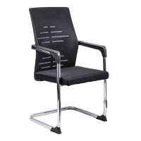 Scaun OFF 807 Negru pentru Vizitatori cu Cadru Cromat Tip Sanie - 1