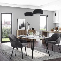 Scaun dining, Songmics, Gri, 62.5x60x85 cm - 3