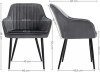 Scaun dining, Songmics, Gri, 62.5x60x85 cm - 7