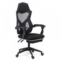 Scaun ergonomic de gaming OFF 424 negru cu suport pentru picioare - 1