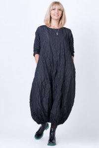 Rochie lunga neagra din tafta cu memorie de la brandul Gogosar - 1