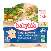 Meniu Bio cu Legume Verzi, Pastarnac si Bulgur - 230g BabyBio - 1