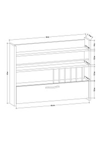 Raft de bucătărie Knott Alb 85x15x65 cm - 4