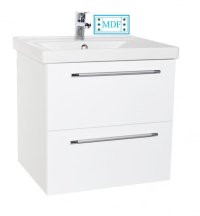 Set Baza front MDF si Lavoar seria 754, suspendata cu sertare, 70 cm, alb - 1