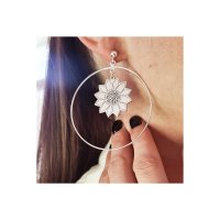 Cercei BIG HOOPS cu simboluri personalizabile - Argint 925 - Inchizatoare cu surub - 1