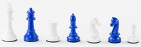 Set Piese de Sah Plastic No. 5 - Alb si Albastru - 1