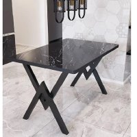 Masa de Bucatarie Texturata A0025, Negru Marmorat, 110x70x75 cm - 1
