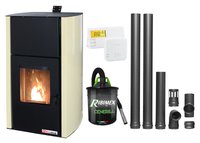 Termosemineu pe peleti Fornello Fiama Confort 30 kW - Pachet complet pentru incalzire - 1