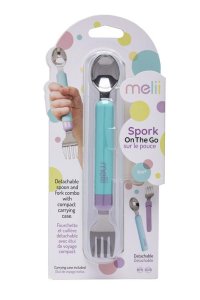 Set Tacamuri Melii - Furculita si Lingurita pentru 12 luni+, Albastru si Mov - 1