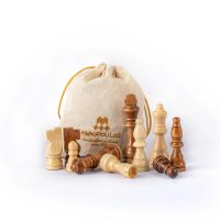 Set de sah, table si dame 3 in 1 din lemn de nuc realizat manual - 1