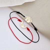 Set de Bratari Luna si Soare - Aur Galben 14K - Snur Reglabil - 1