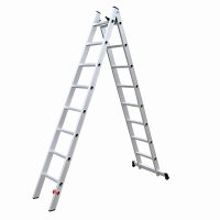 Scara combinata MESTERINO TOOLS JL-206-2X9 din aluminiu, 4.3 metri, 2x9 trepte, capacitate 115 kg - 1