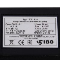 Pompa de apa WZI 850 cu presostat automat, 50 l/min, H refulare 78 m, IBO Polonia - 5