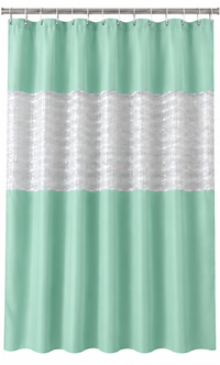 Perdea de dus PEVA 180 x 180 cm Verde cu Transparent - 1