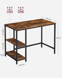 Birou Vasagle Maro-Negru 100x50x75 cm - Stil si Functionalitate - 3