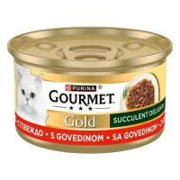 GOURMET Gold Succulent Delights, Vită, conservă hrană umedă pisici, (în sos), 85g - 2