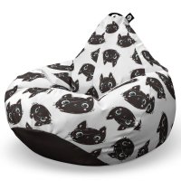 Fotoliu Puf Updeco Para XL pentru Pisici Alb-Negru - 5