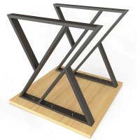 Picioare de masa Homs, Metal Negru, 70x72 cm, Set 2 bucati - 1