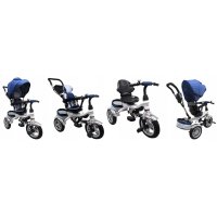 Tricicleta pentru copii R-Sport T3 Jeans 3 in 1 cu pedale, roti gonflabile, control al directiei, scaun reversibil, rotire 360 grade, frana si centura de siguranta - 2