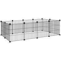 PawHut Țarc Modular pentru Animale de Companie Mici, 140x70x35 cm, Negru | Aosom Romania - 1