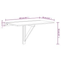Masa de perete plianta gri beton 100x60x56 cm din lemn compozit - 7