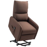 Fotoliu Electric HOMCOM pentru Relaxare cu Telecomanda, Suport pentru Picioare si Buzunar Lateral, 62x86,5x98 cm, Maro Inchis - 1