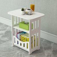 Etajera alba decorativa din PVC cu 2 polite, 45 cm - 1