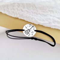 Bratara Chitara din Argint 925 cu Snur Reglabil din Matase Vegetala - 1