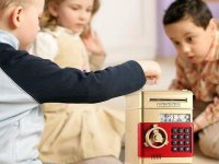 Pusculita tip seif, deschidere cu PIN, cu sunete si lumini, Argintiu - 11