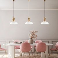 Lustra Opviq alba din metal, diametru 41 cm, cu inaltime reglabila - 4