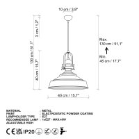Lustra Opviq alba din metal, diametru 41 cm, cu inaltime reglabila - 7