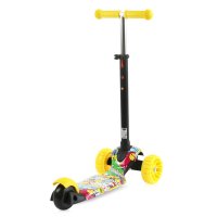 Trotineta pentru copii Draxter Graffiti Smile ghidon reglabil, roti din silicon cu Led, greutate admisa 20 kg, 3 ani+ - 1